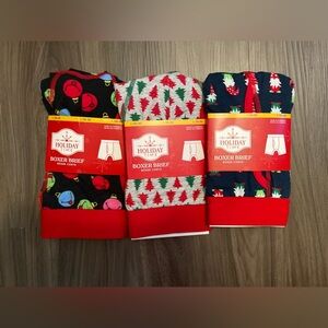 Holiday Time Men's Boxer Briefs - Festive Multi-Color bundle of 3 size L